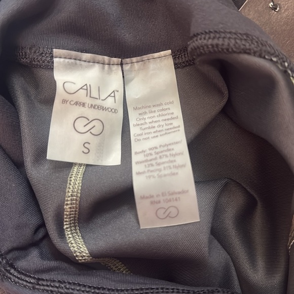 Calia brand workout tights, black and green, mesh - Picture 7 of 10